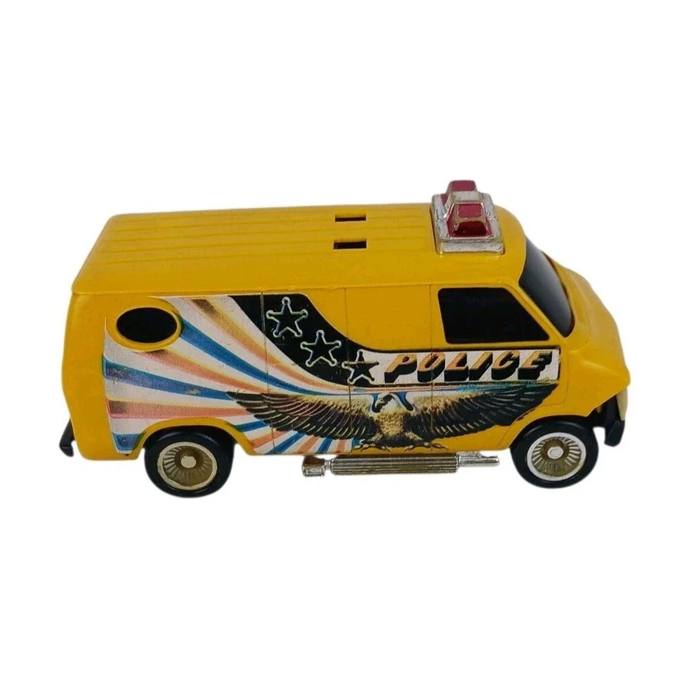 Vintage Kenner SSP Yellow Police Van  No Cord See Pictures For Play Wear